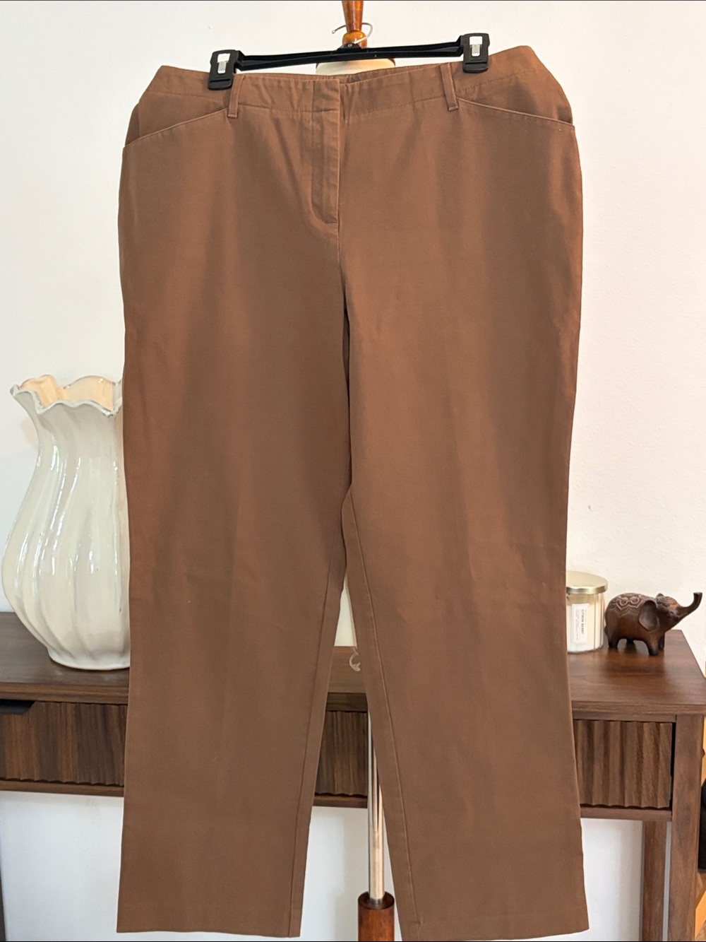 NWOT J. Jill Brown‎ Women's Straight-Leg Trouser Pants Size 12 Stretch